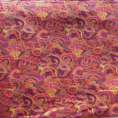 Vintage Red and Gold Print Cotton Fabric by Peter Pan Fabrics Sold by the yard Image 1