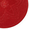 Vintage Red Floral Woven Round Placemat (Set Of 6) Image 1