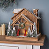 Vintage Ski Lodge Lighted Display 13.75"L X 14.25"H Wood Image 1