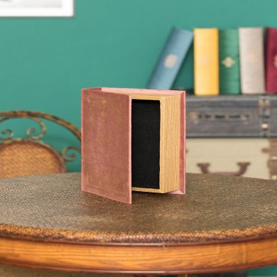 Vintiquewise Decorative Vintage Book Shaped Trinket Storage Box - Brown Image 1