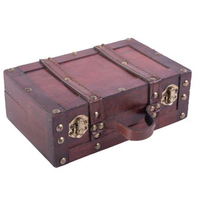 Vintiquewise Old-fashioned Small Suitcase with Straps Image 2