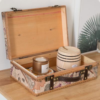 Vintiquewise Old World Map Suitcase Image 1