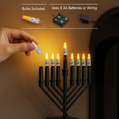 Vintiquewise V-Shape Menorah Black Image 2