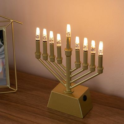 Vintiquewise V-Shape Menorah Gold Image 1