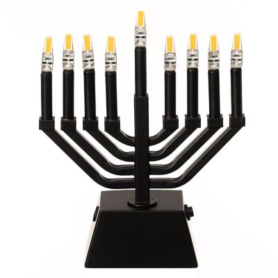 Vintiquewise Wall Menorah LED Black Image 1