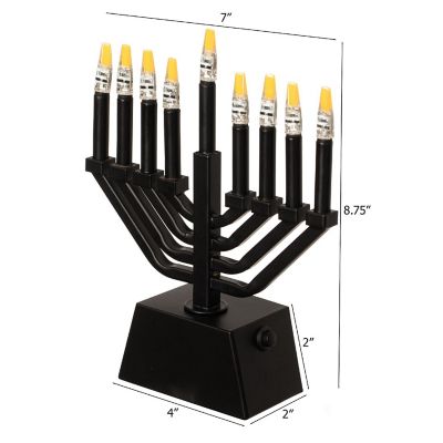 Vintiquewise Wall Menorah LED Black Image 3