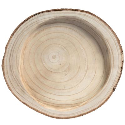 Vintiquewise Wood Tree Bark Indented Display Tray Serving Plate Platter Charger - 12 Inch Dia Image 3