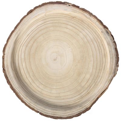 Vintiquewise Wood Tree Bark Indented Display Tray Serving Plate Platter Charger - 16 Inch Dia Image 3