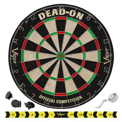 Viper Dead-On Bristle Dartboard, Small Cricket Chalk Scoreboard, Black Mariah Steel Tip Darts 22 Grams, Dart Laser Line, and Wall Defender II Image 1