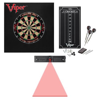 Viper League Pro Sisal Dartboard Starter Kit, Dart Laser Line, and Wall Defender II Image 1