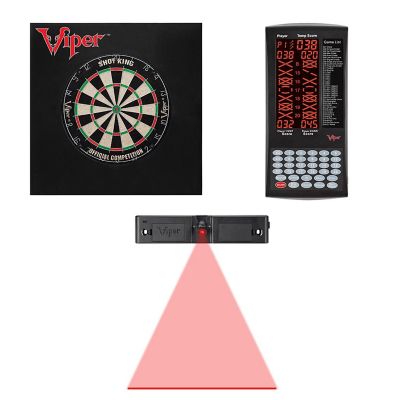 Viper Shot King Bristle Dartboard, ProScore, Dart Laser Line, and Wall Defender II Image 1
