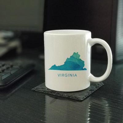 Virginia Aqua Blue Water Ceramic Mug Image 1