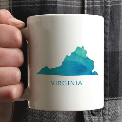Virginia Aqua Blue Water Ceramic Mug Image 1