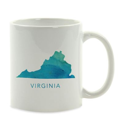 Virginia Aqua Blue Water Ceramic Mug Image 2
