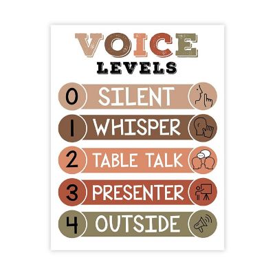 Voice Levels Chart Boho 8.5x11in Image 1
