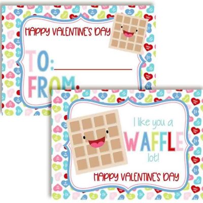 Waffle Classroom Valentine Cards 30pc. by AmandaCreation Image 1