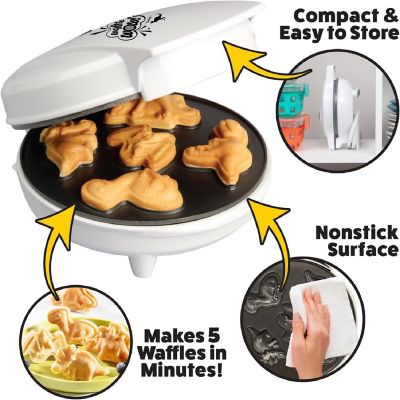 Waffle Wow! Dinosaur Mini Waffle Maker - 5 Different 3D Shaped Dinos in Minutes - Electric Non-Stick - Make Breakfast Fun Image 1