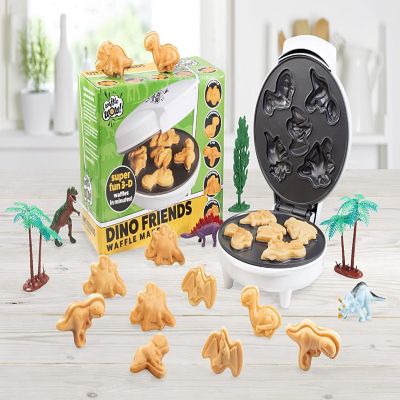 Waffle Wow! Dinosaur Mini Waffle Maker - 5 Different 3D Shaped Dinos in Minutes - Electric Non-Stick - Make Breakfast Fun Image 2
