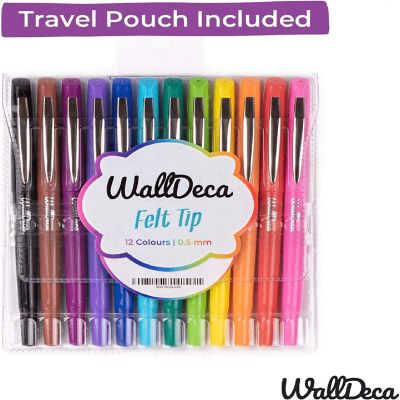WallDeca Felt Tip Pens, Made for Everyday Writing, Journals, Notes and Doodling (12-Pack) Image 2