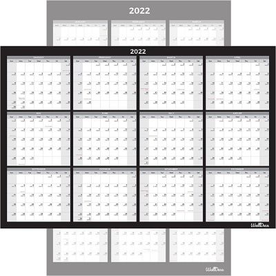 WallDeca Large Annual Erasable Laminated Wall Calendar, 24 x 36 Inch (Jan 2023 - Dec 2023) Image 1