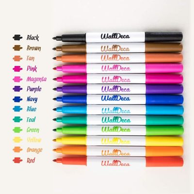 WallDeca (Multicoloured - 13Pk) Low-Odor Dry Erase Markers Image 1