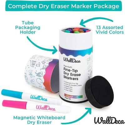 WallDeca (Multicoloured - 13Pk) Low-Odor Dry Erase Markers Image 2