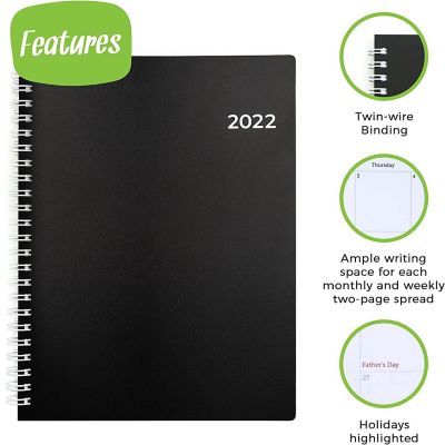 WallDeca  (USA 8 x 6") 2021-2022 Academic Planner - Annual Weekly & Monthly Planner, Pocket Notebook Size Image 1