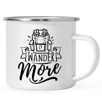 Wander More Enjoy Metal Camping Mug Image 1