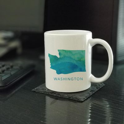 Washington Aqua Blue Water Ceramic Mug Image 1
