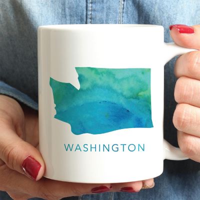 Washington Aqua Blue Water Ceramic Mug Image 1