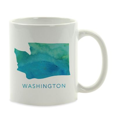 Washington Aqua Blue Water Ceramic Mug Image 2