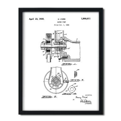Water Pump Engine Patent 1Pk 8.5x11in Image 1