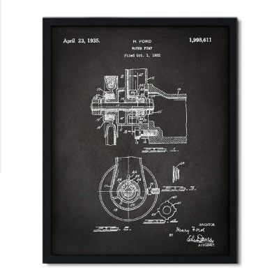 Water Pump Engine Patent 8.5x11in Image 1