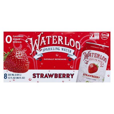 Waterloo - Water Spk Strawberry - Case of 3 - 8/12 OZ Image 1