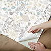 Waverly fiona floral peel & stick wallpaper neutral Image 4