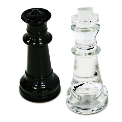 WE Games Black and Clear Glass Chess Set, 13.75 in. Board, 3 in. King Image 2