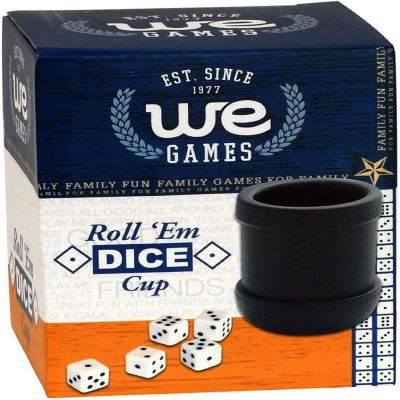 WE Games Black Plastic Dice Cup with 5 Dice Image 1