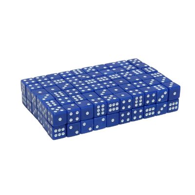 WE Games Blue Square Cornered Dice - 100 Pack Image 1