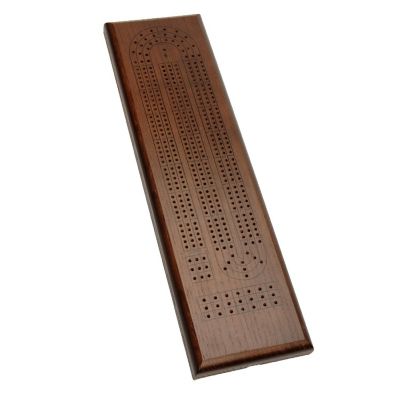 WE Games Classic Cribbage Set - Solid Wood Continuous 3 Track Board with Metal Pegs Image 1