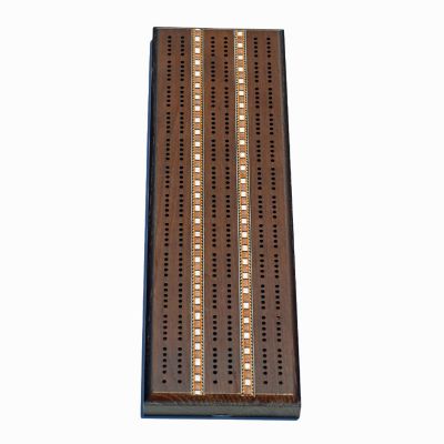 WE Games Classic Cribbage Set - Solid Wood with Inlay Sprint 3 Track Board with Metal Pegs Image 1