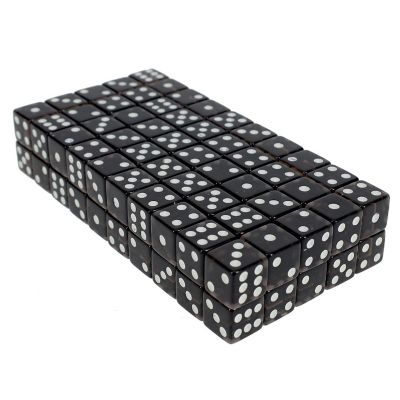 WE Games Clear Black Dice with Squared Corners - 100 Pack Image 1