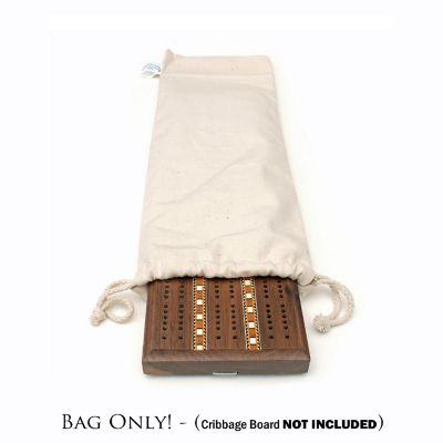 WE Games Cribbage Board Cloth Storage Bag with Drawstring GAME NOT INCLUDED Image 1