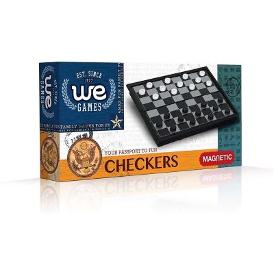 WE Games Foldable Travel Magnetic Checkers Set Image 3