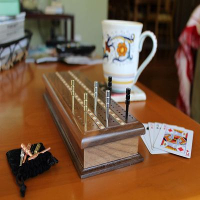 WE Games King-Sized Ultimate Cribbage Pegs - Set of 9 (3 Brass, 3 Chrome, 3 Black) Image 2