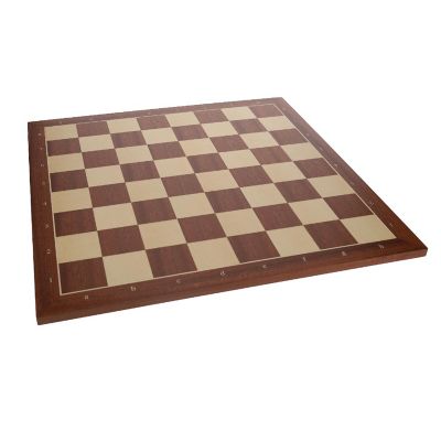 WE Games Mahogany Stained Wooden Chess Board, Algebraic Notation,19.75 in. Image 1