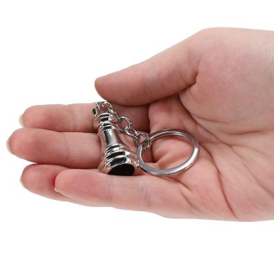 WE Games Metal Chess Piece Keychain - Silver King Image 2