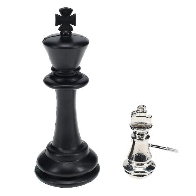 WE Games Metal Chess Piece Keychain - Silver King Image 3