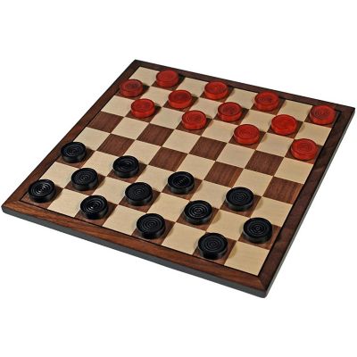 WE Games Old School Red and Black Wooden Checkers Set -11.75 in. Image 1