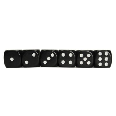 WE Games Opaque Black Dice - Set of 6 Image 1
