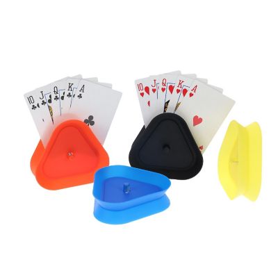 WE Games Plastic Assorted Colored Card Holders - Card Claws, 4 pack Image 1